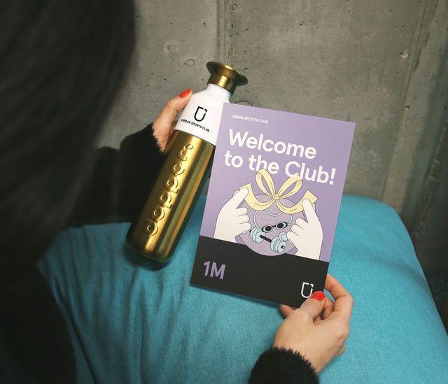 Gift Set  M "Classic" membership (1 Month) and Urban Sports Club x Dopper Steel Gold Bottle - Limited Edition"